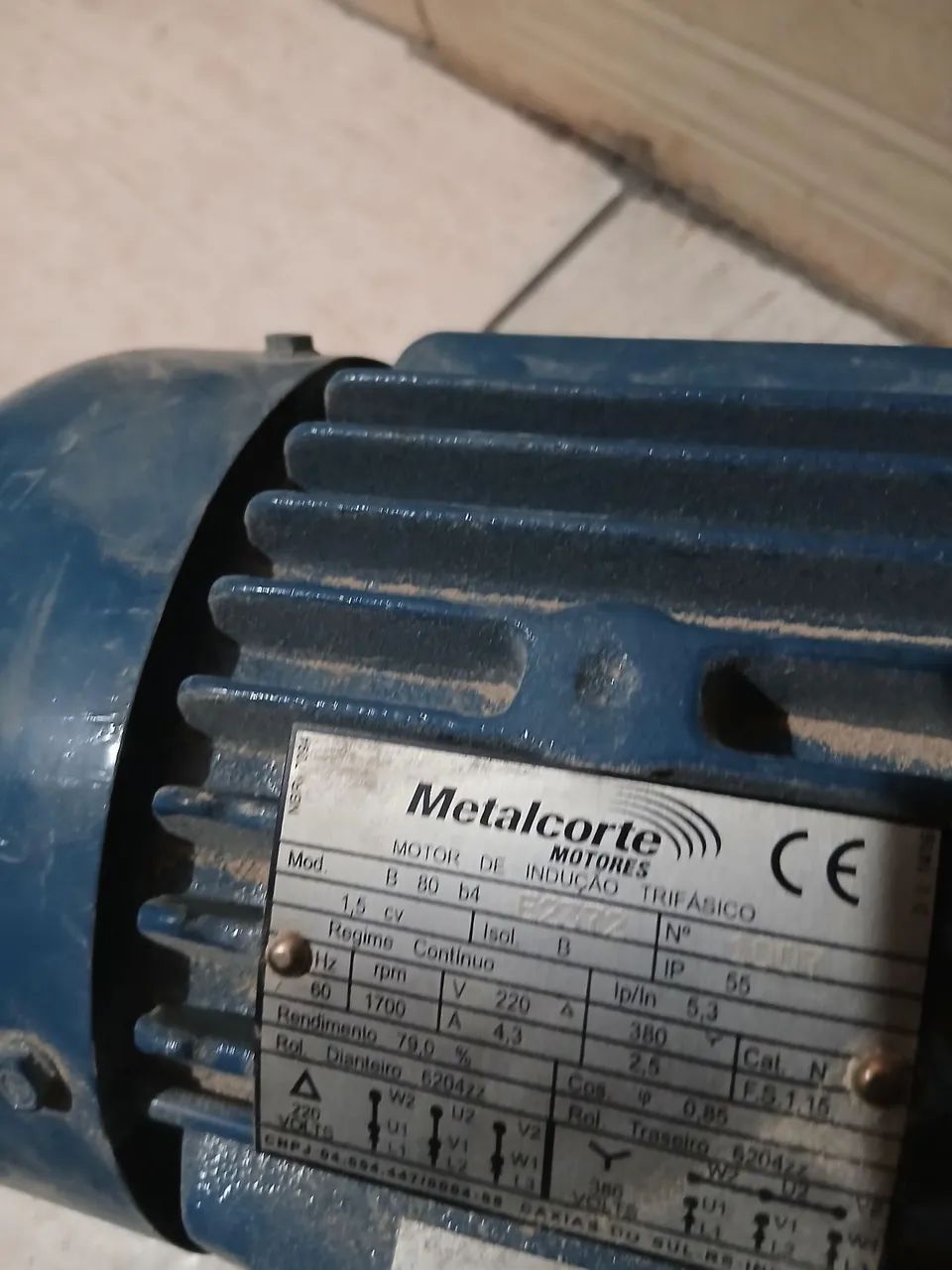 Motor indução trifásico 1,5 cv