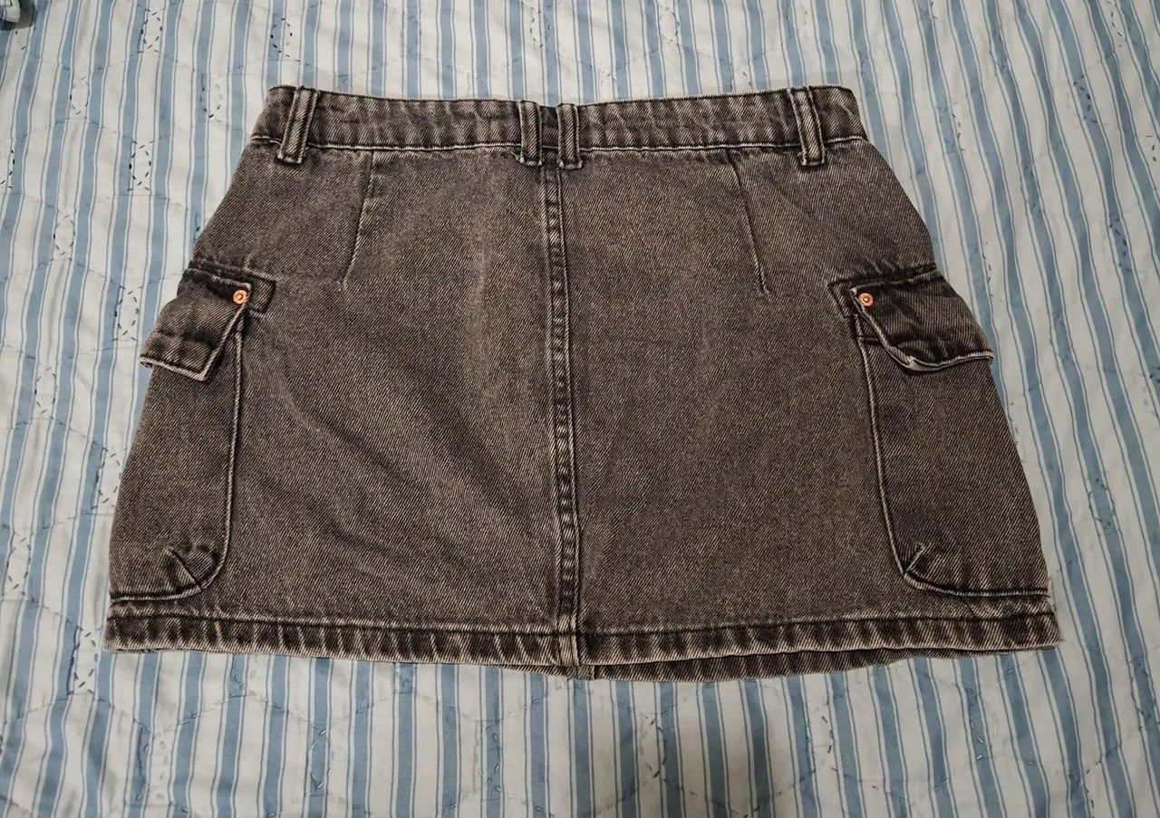 Saia cargo jeans escuro - Foto 2