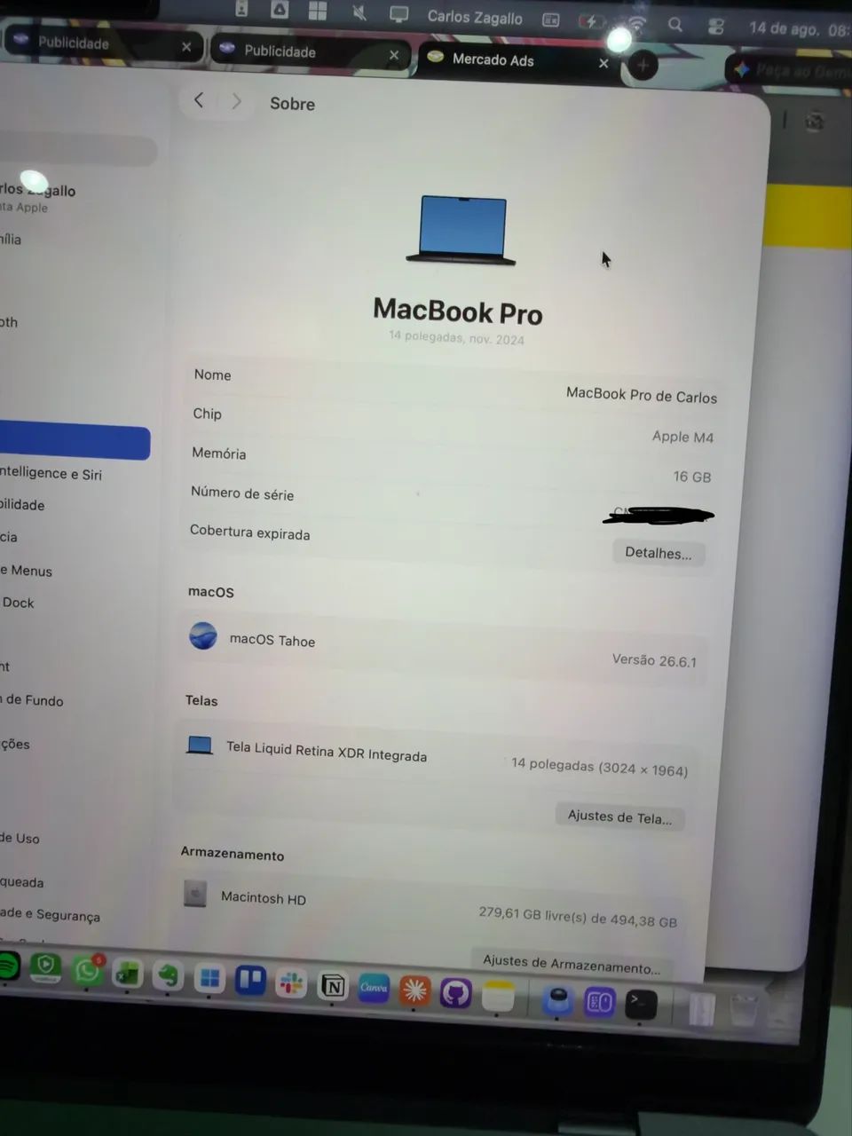 Notebook MacBook Pro M4 512gb 16gb Ram - Foto 5