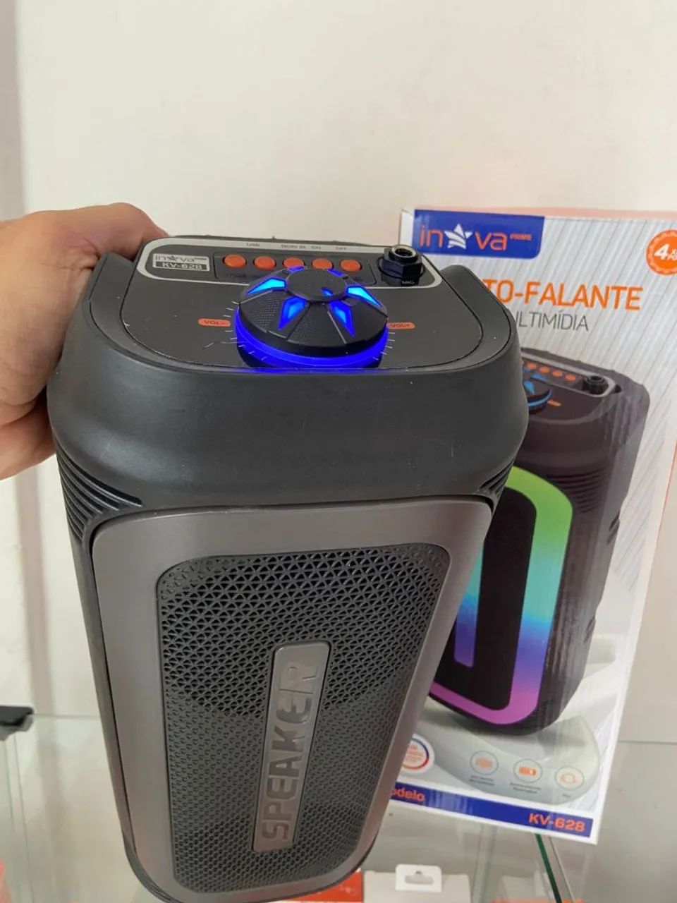 Caixa de Som Alto-Falante Bluetooth Led RGB - KV-628 iNova - Foto 4