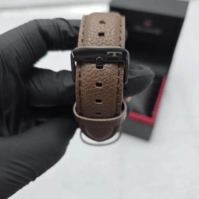 Relógio Masculino Technos Golf Couro Marrom 49mm Novo - Foto 4