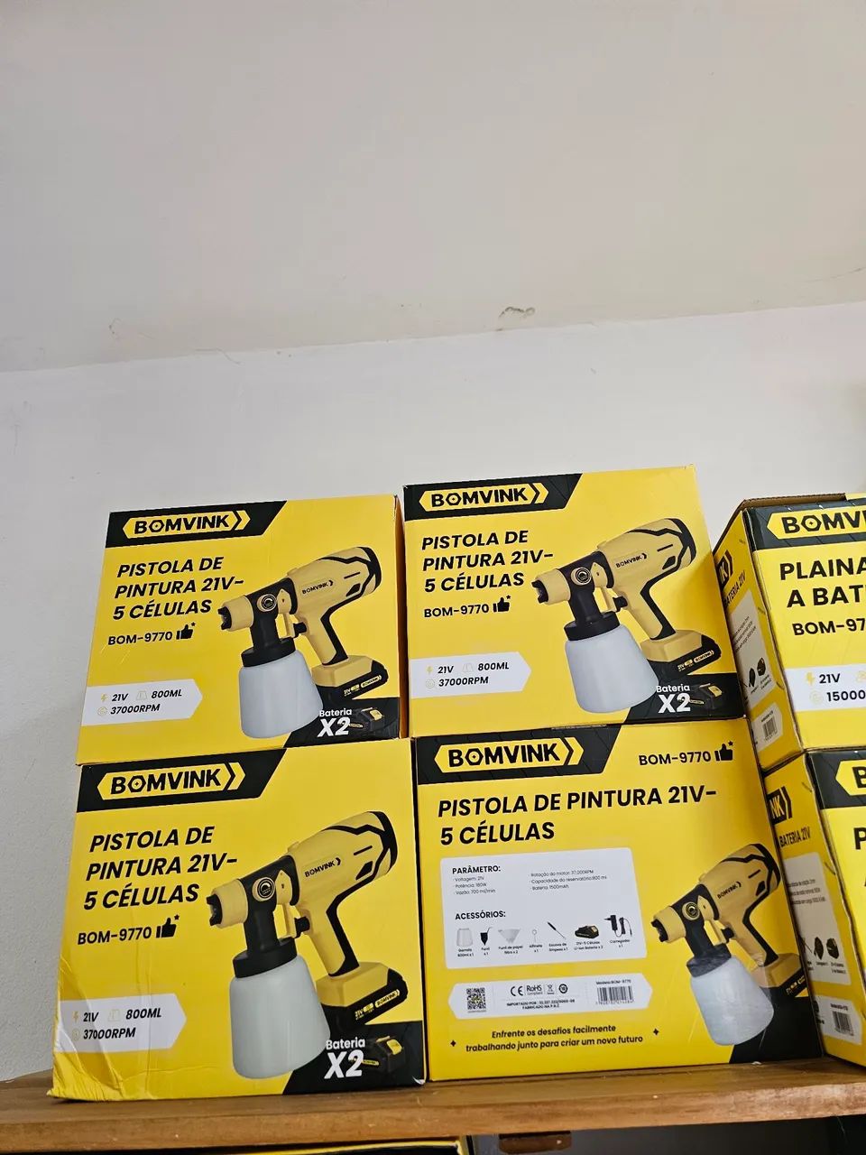 Pistola de pintura a bateria 21v duas baterias