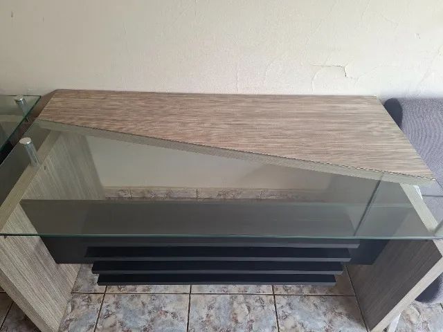Mesa de escritório de luxo com vidro 1,50 x 0,80 - Foto 3