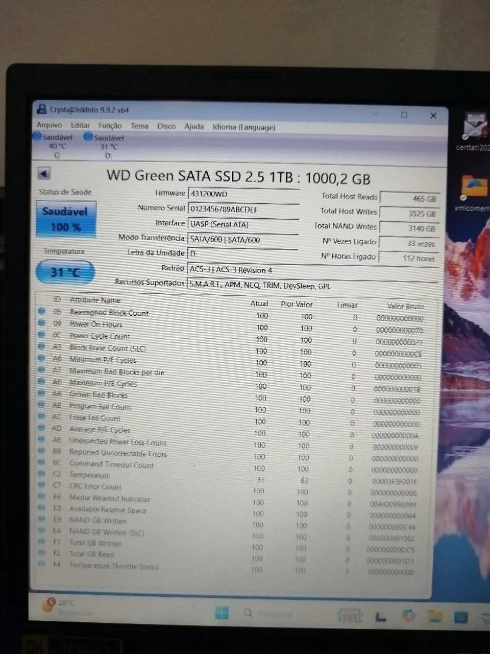 SSD 1tb wd Green excelente estado - Foto 5
