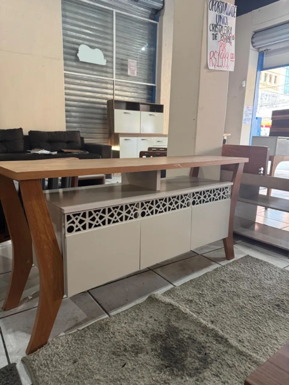 APARADOR MODERNO MDF BRANCO - Foto 2