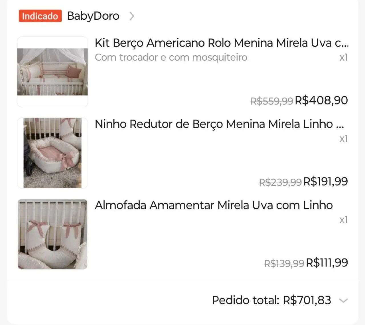 Kit Berço Menina 