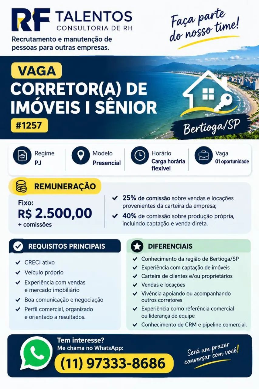Corretor de imóveis/Bertioga SP 