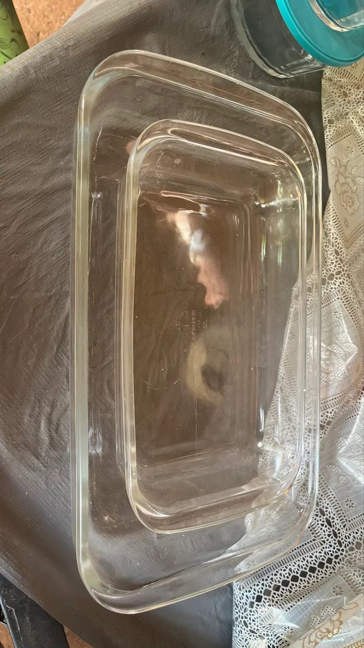 02 travessas de vidro marinex