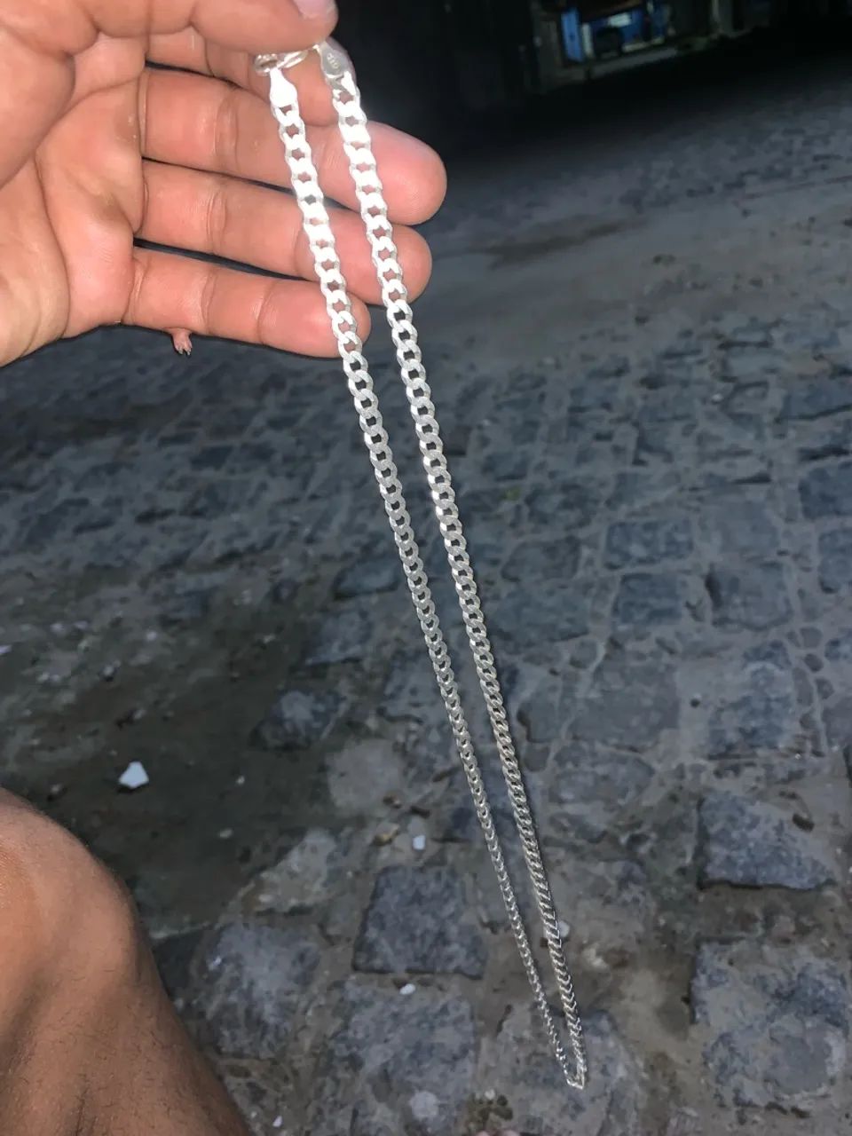 Cordão de prata 6mm 80cm - Foto 4