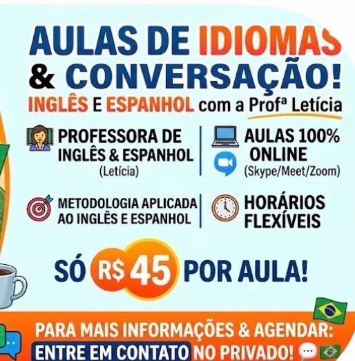Aula de inglês ou espanhol 