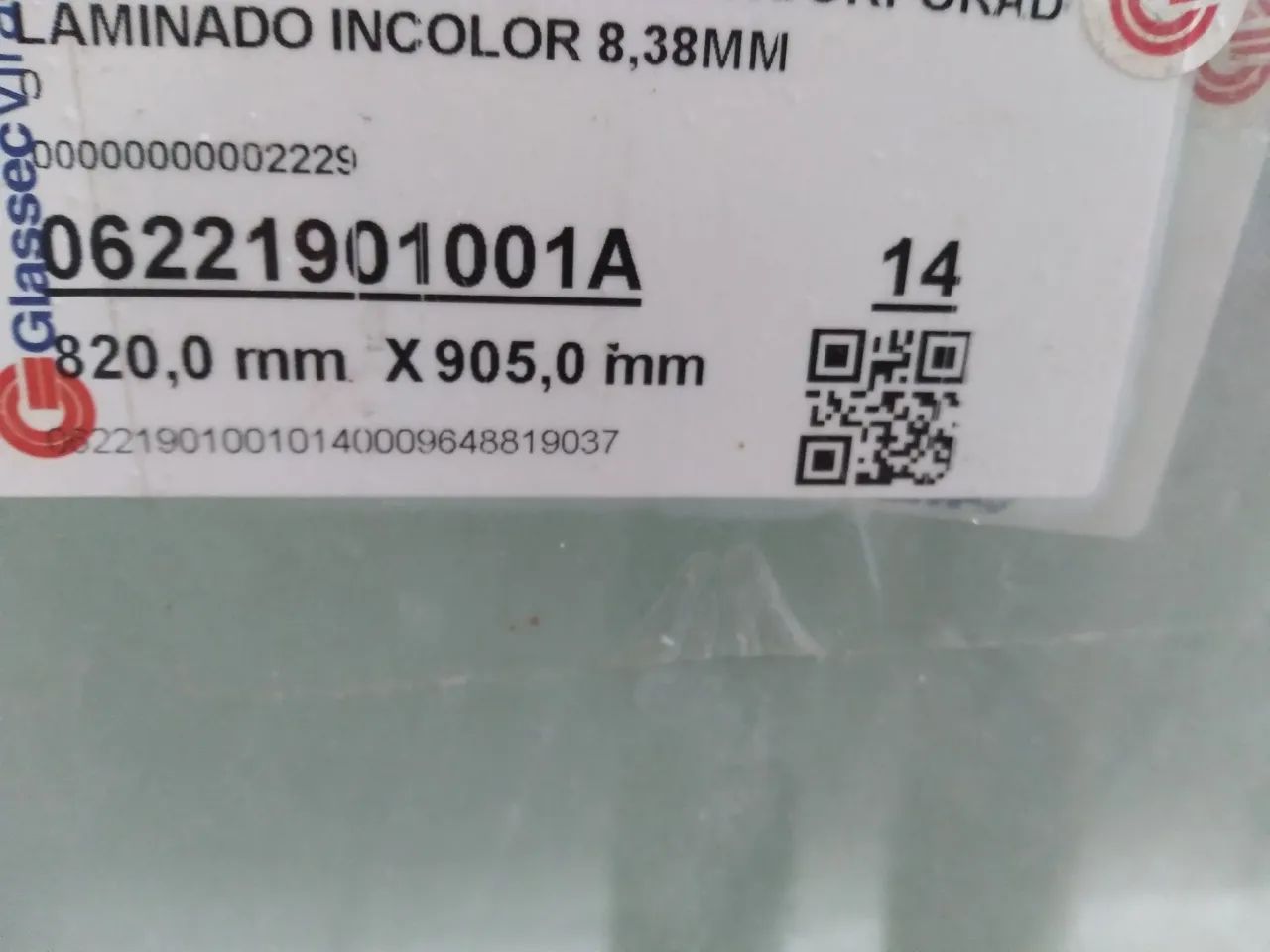 Vidro 82x90 5 peças 8mm