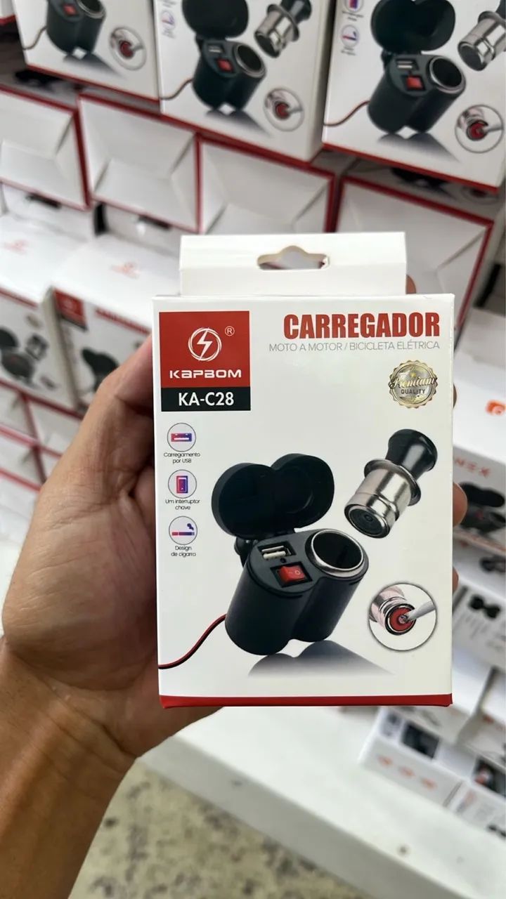 Carregador Para Moto Celular GPS Tomada USB 2.0 Adaptador Acendedor Guidão  - Foto 5
