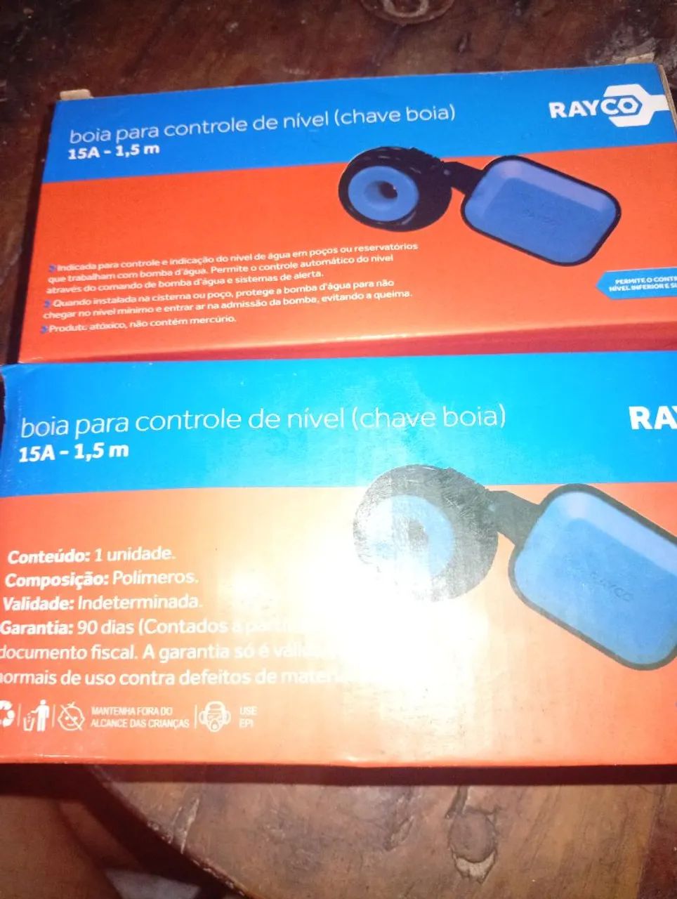 2 boias elétrica de nivel