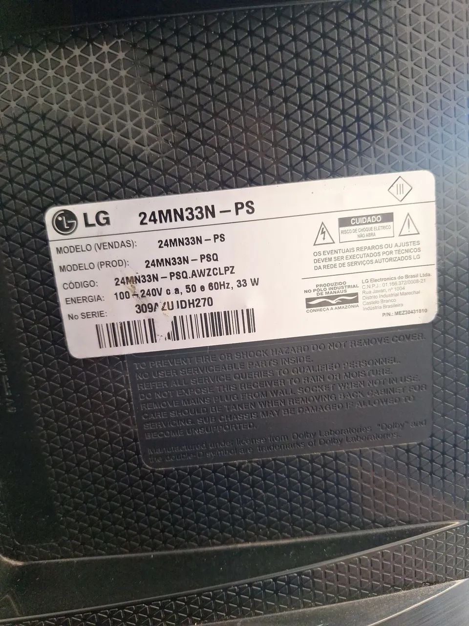 TV LG LED 24" 24MN33N-PS - Funcionando - Foto 3