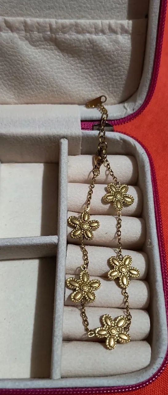 Pulseira de flores Aço Inoxidável - Foto 2