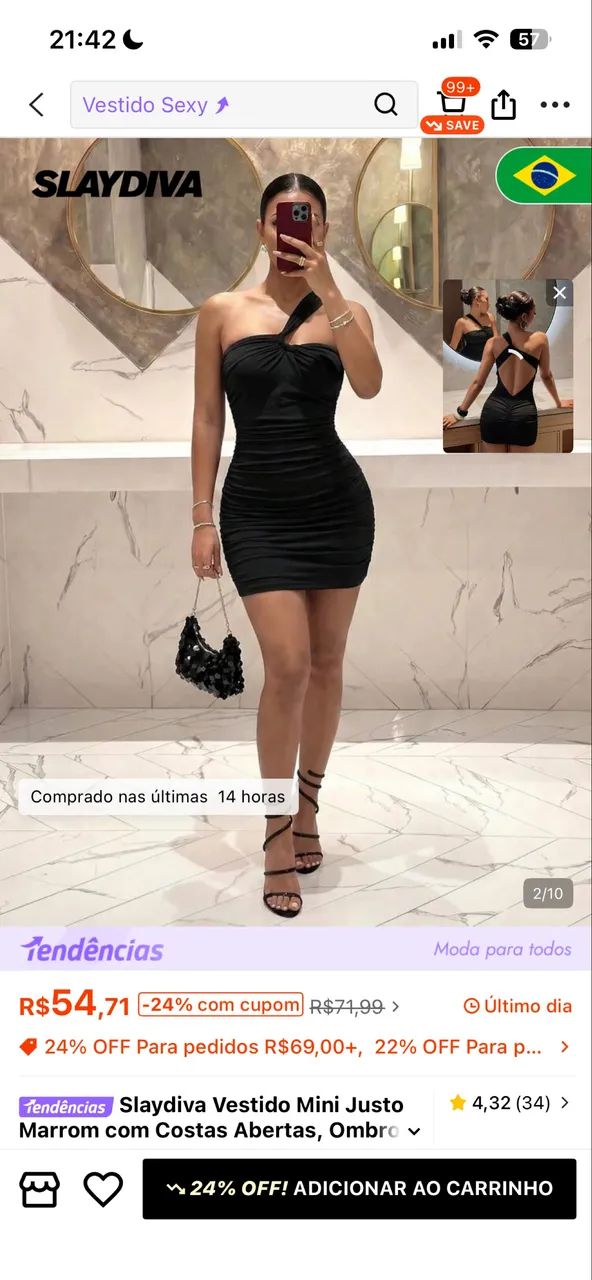 Vestido curto preto - Foto 2