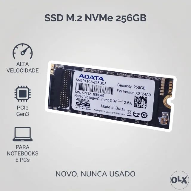SSD M.2 NVMe 256GB ADATA - Notebook - Foto 3