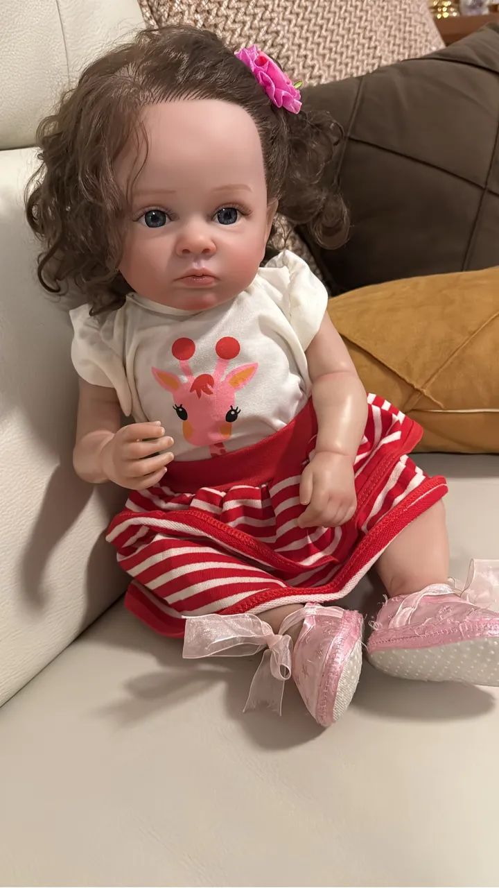 Boneca reborn cabelo humano 
