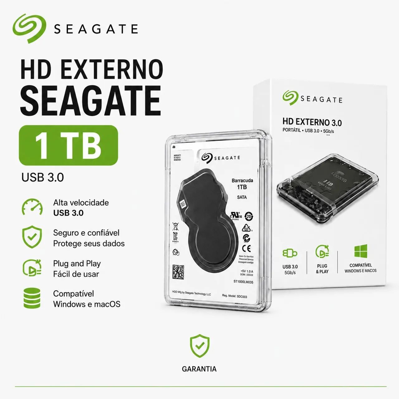 HD externo Seagate 1 terá tb - Foto 2