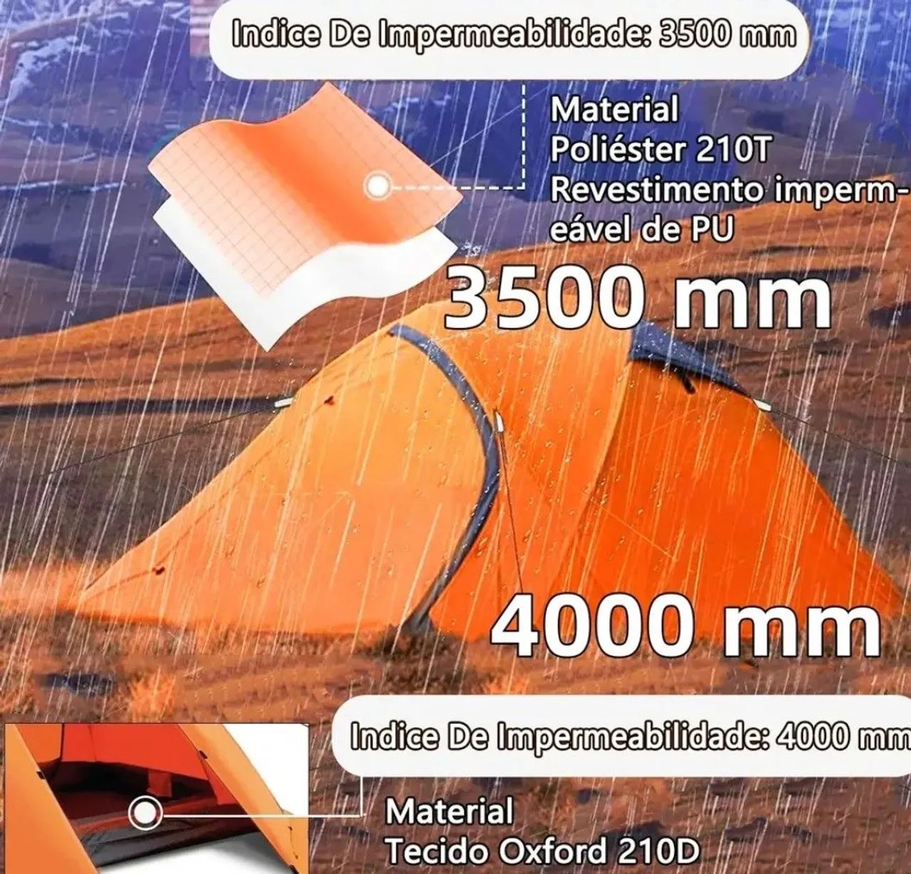 Barraca Joyfox impermeável 3500 mm com coxão inflável  - Foto 2
