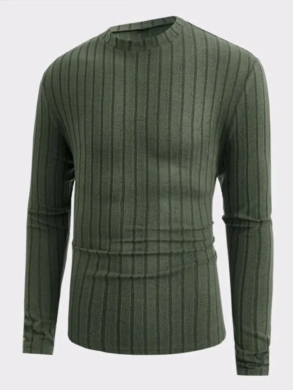 Camiseta com Nervuras Verde Militar Manfinity - Foto 2