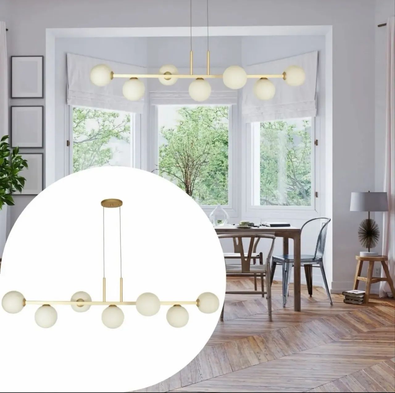 Lustre Jabuticaba 7 Globos - Dourado  - Foto 2
