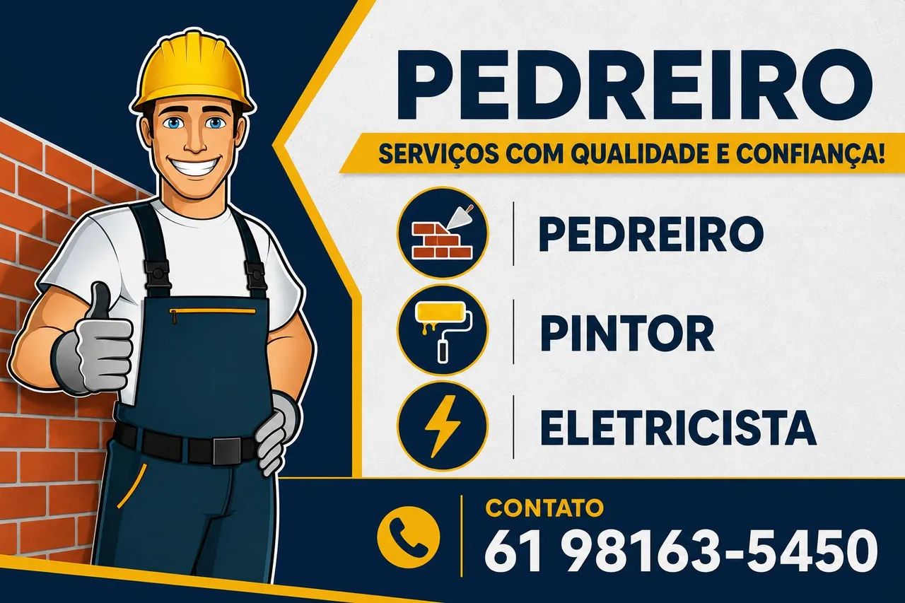 Eletricista, pedreiro e pintor 