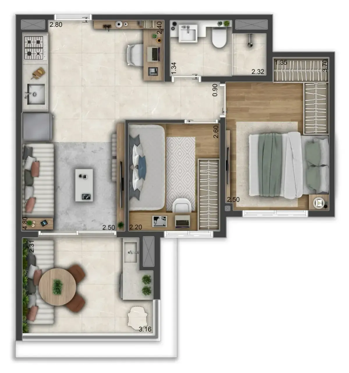 PLANTA 45m²