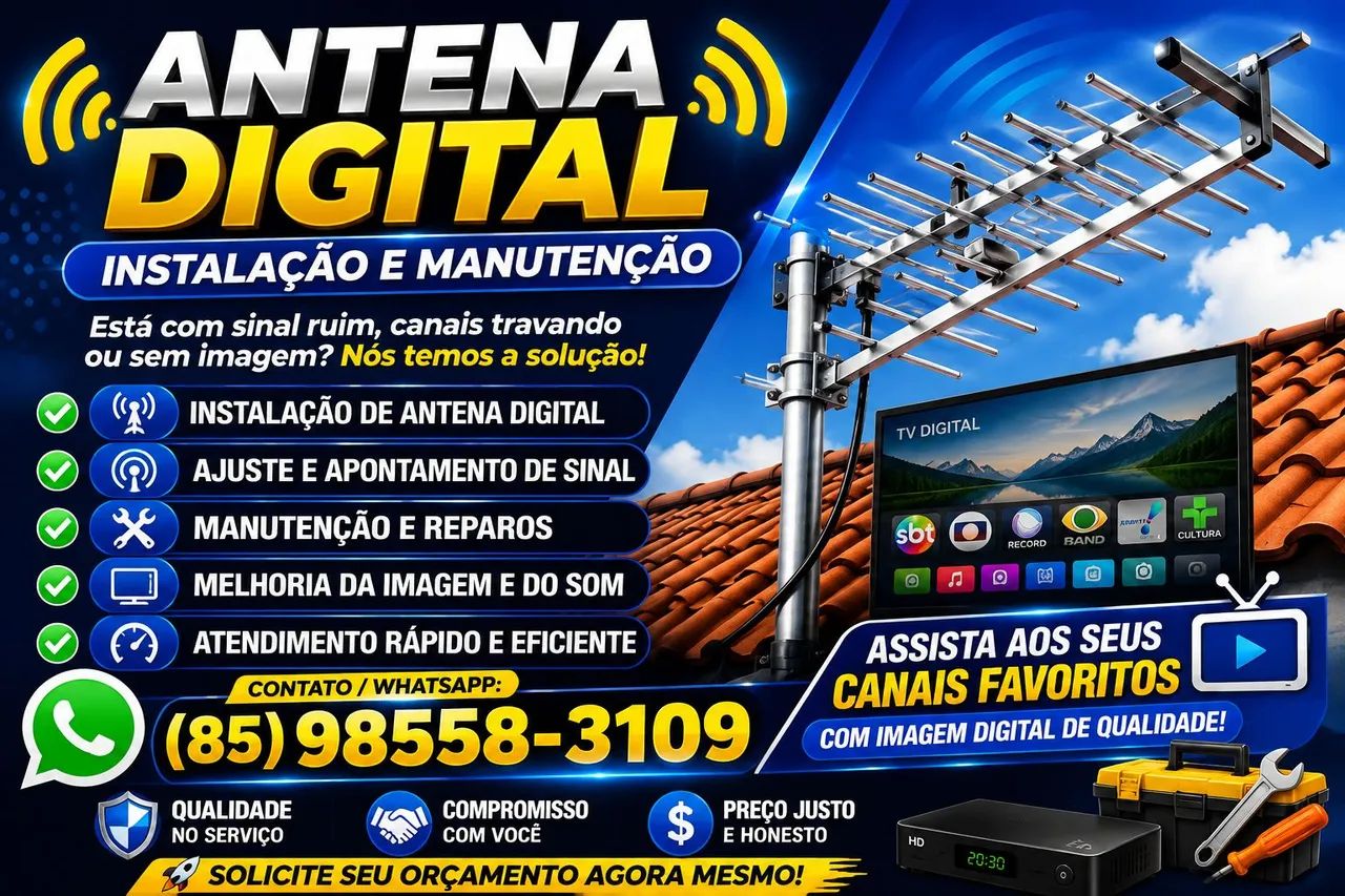  instalação em manutenção antena digital