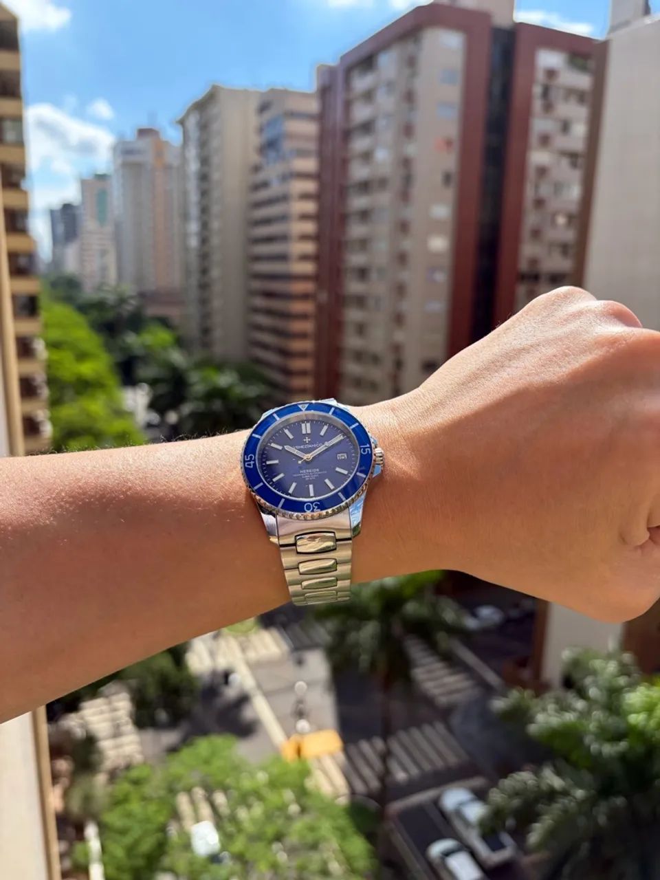 Relógio Venezianico Nereide automático azul