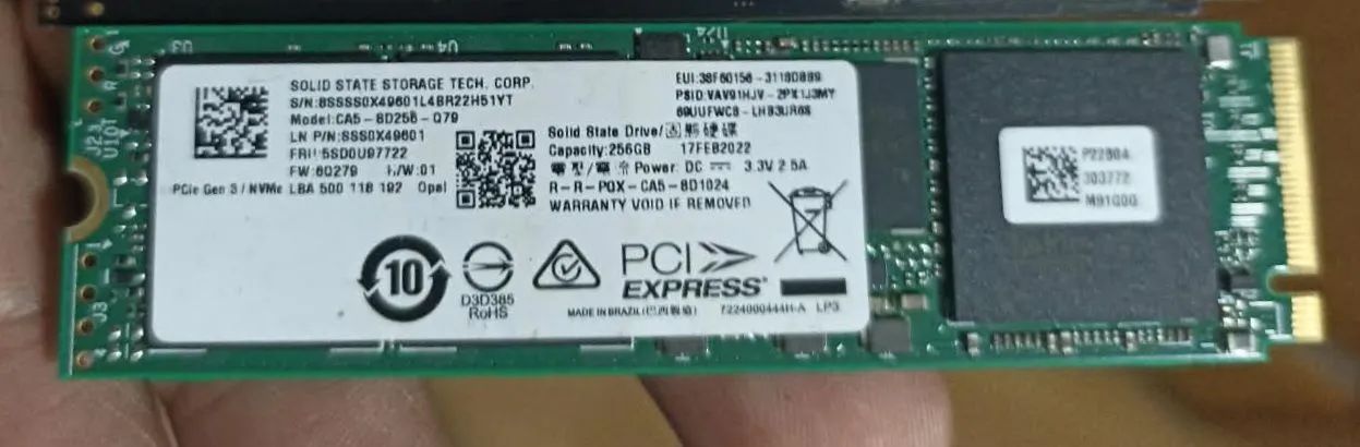 Ssd Nvme M.2 2280 256gb Pcie Gen3 Ca5-8d256-q79 3300mbs<br> R$ 300,00.