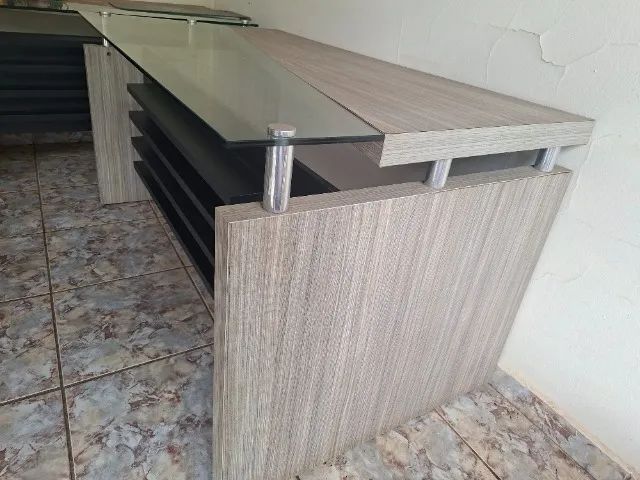 Mesa de escritório de luxo com vidro 1,50 x 0,80 - Foto 4