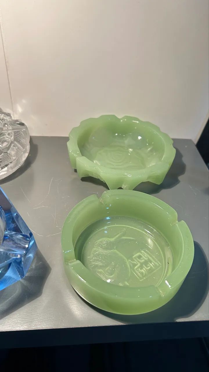 Lote 5 cinzeiros vidro e cristal  - Foto 2
