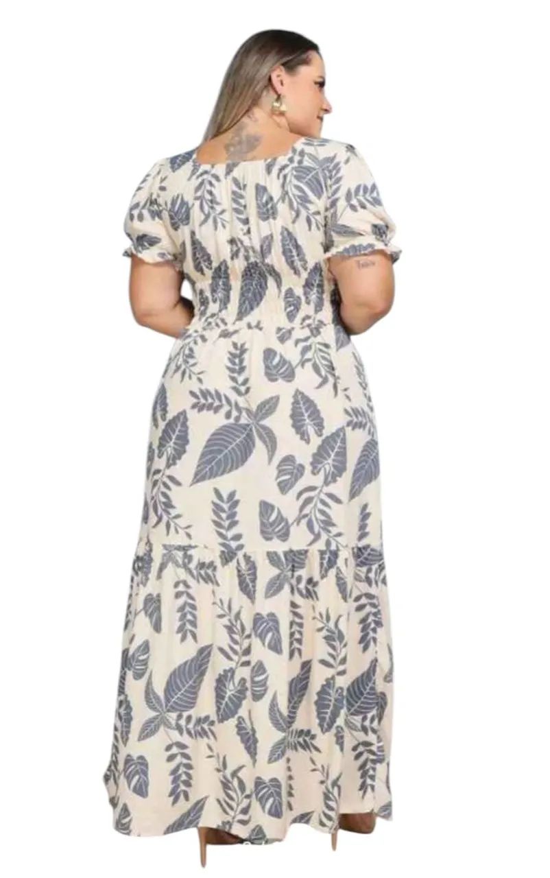 Vestido longo floral plus size. - Foto 3
