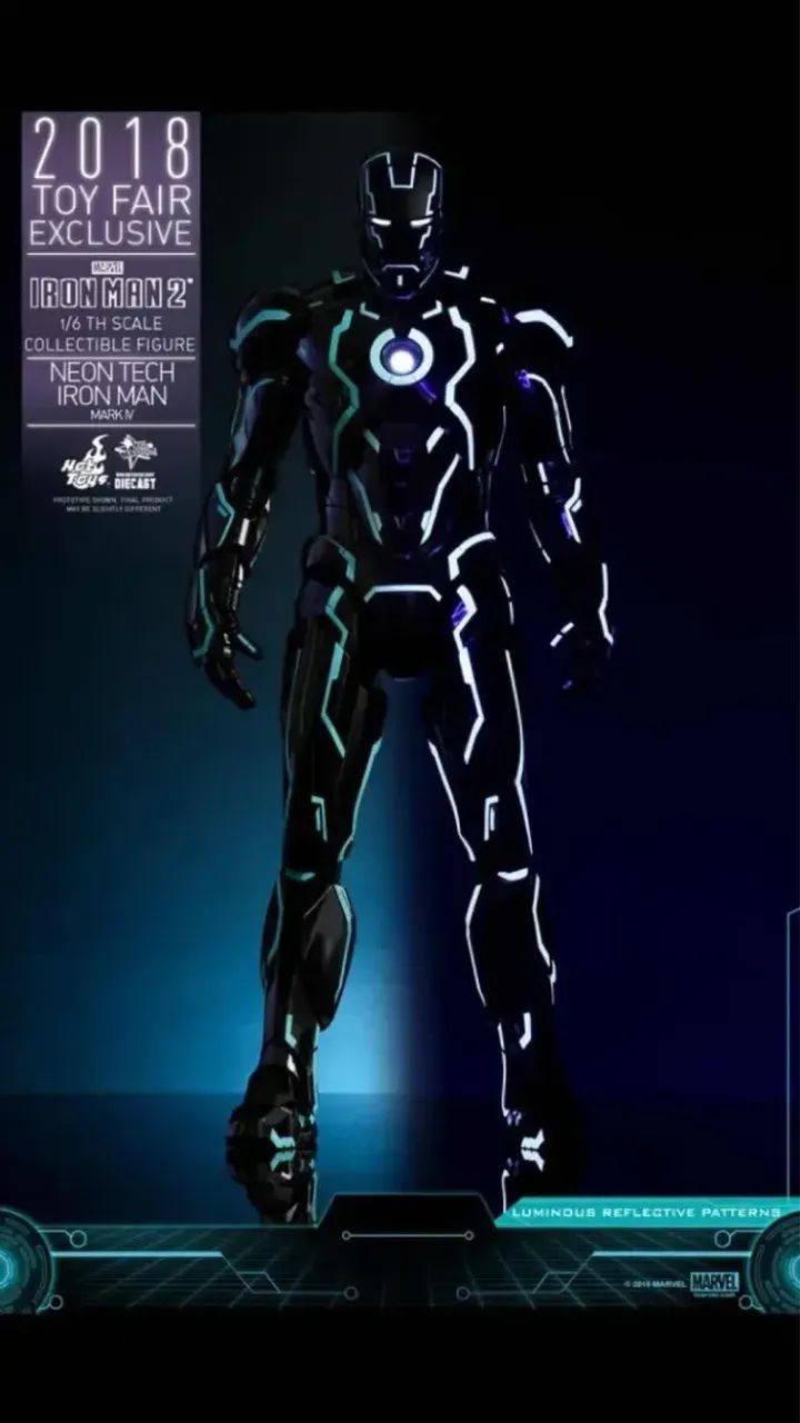 アメコミ Hot Toys Neon Tech Iron Man Mark IV Iron Man Hot Toys Neon Tech Mark Iv Toy Fair Homen ferro Iron Man