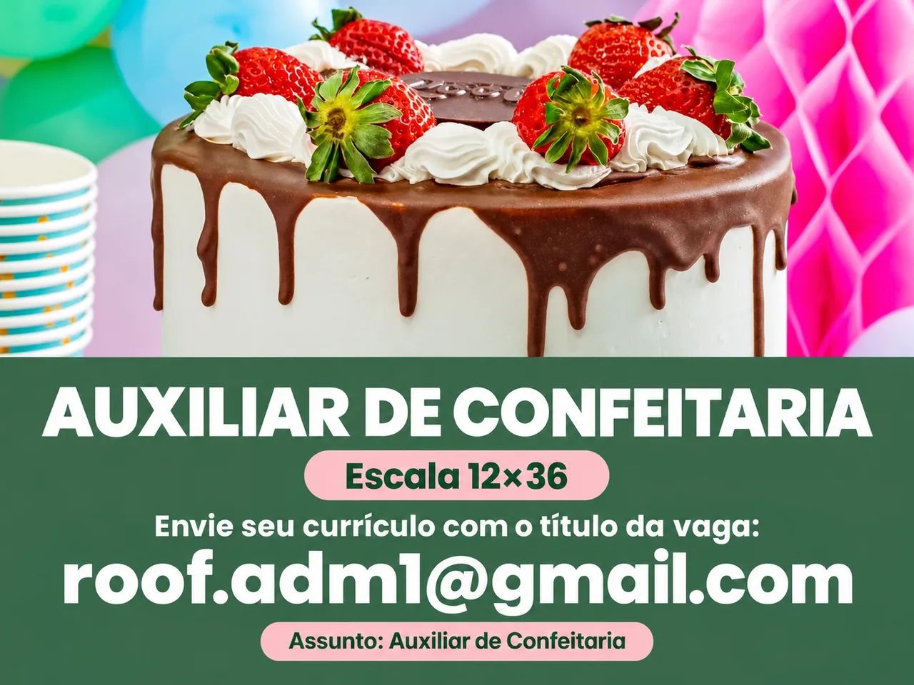 VAGA DE EMPREGO: AUX. DE CONFEITAR  - Foto 2