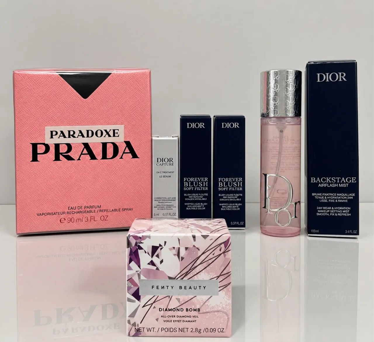 Kit de Beleza de Luxo - Prada, Dior e Fenty Beauty