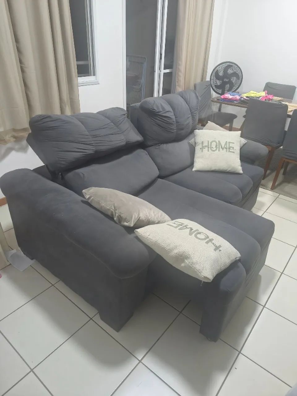 SOFÁ 3 LUGARES MARJOM CINZA RETRÁTIL E RECLINÁVEL (Brinde CAPA E ALMOFADAS)  R$ 1.300 - Foto 5