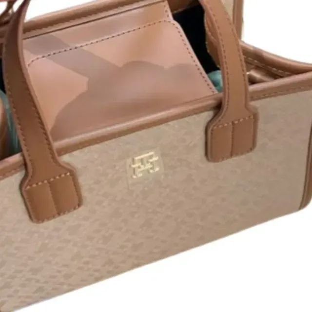 Bolsa Transversal Tommy Hilfiger Com Alça Dupla Marrom Marrom-claro Logo Marrom - Foto 5