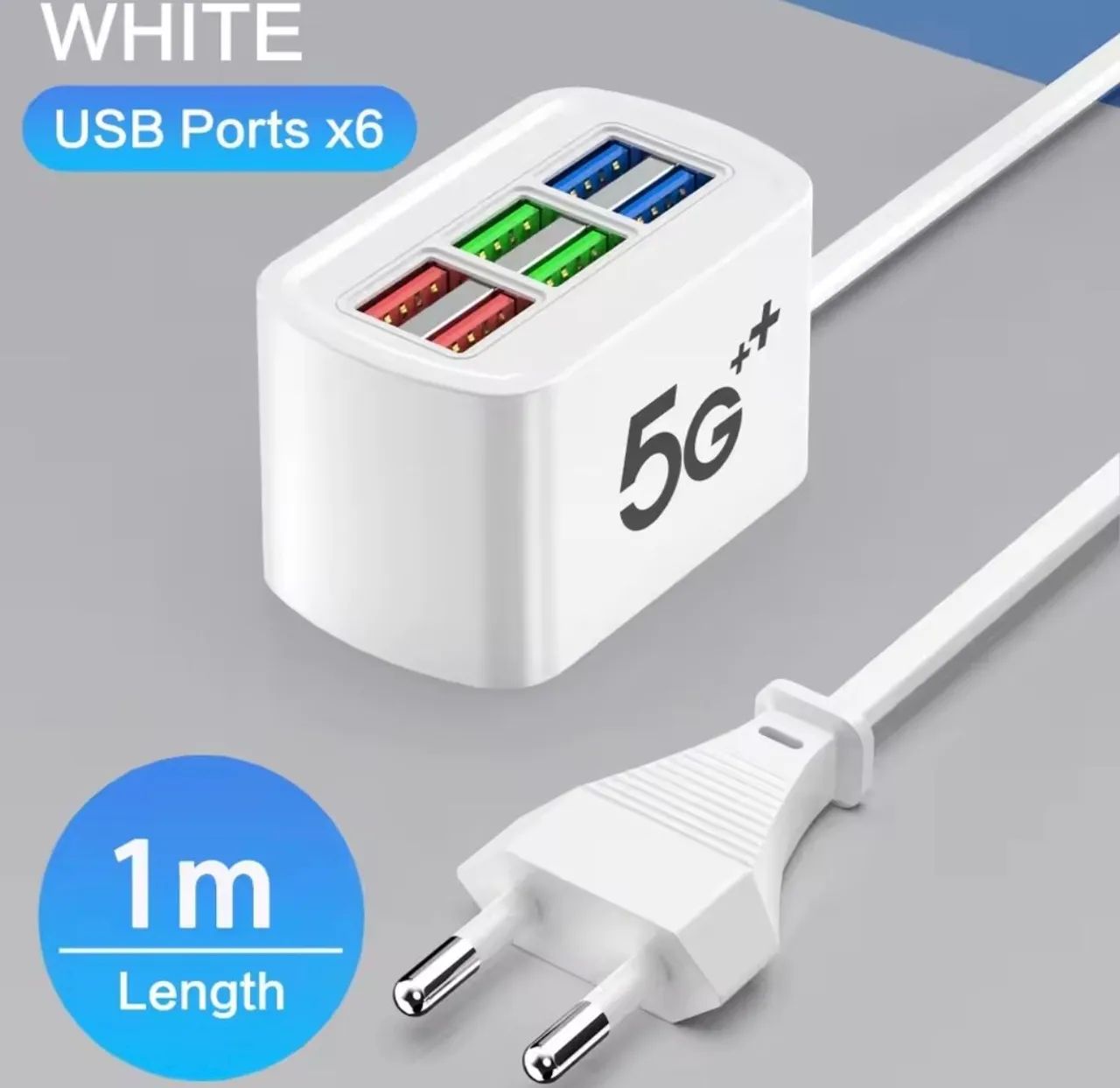 Carregador USB 6 X 1 fast com tomada