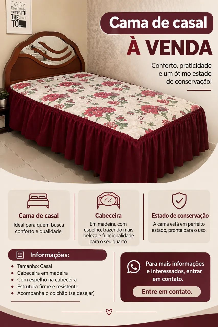 Cama de casal à venda 