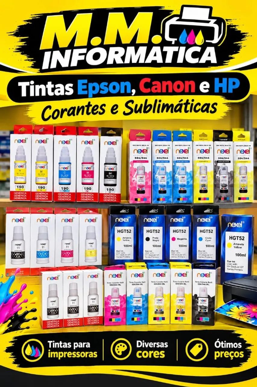 Tintas corantes e sublimaticas 