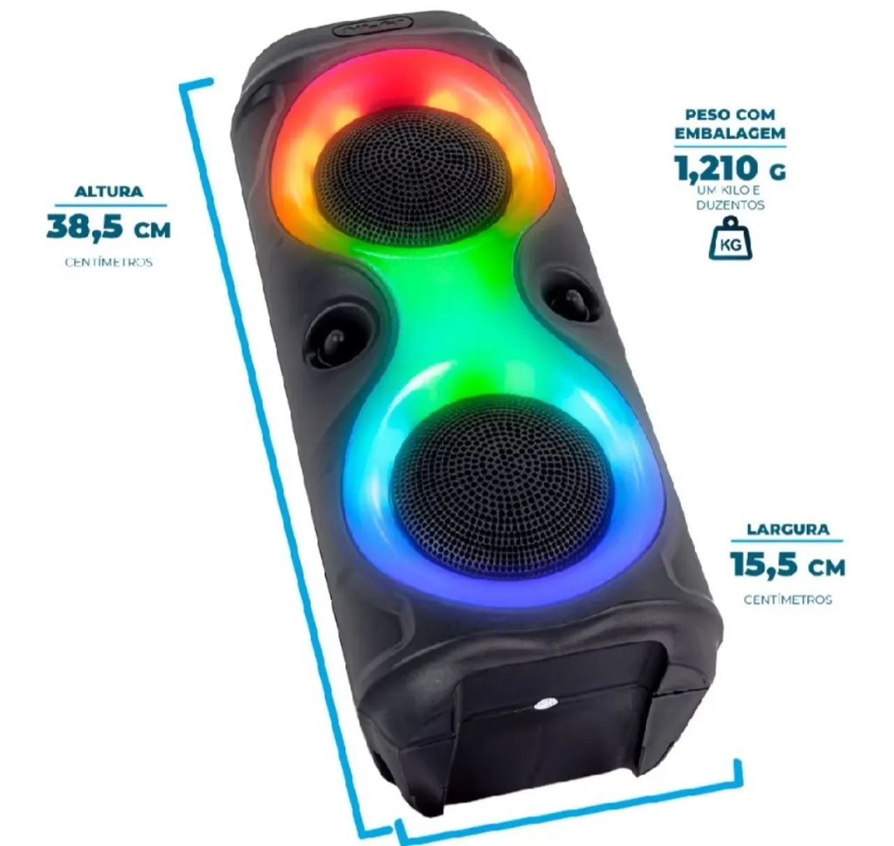 Caixa de som Bluetooth portátil com led - Foto 3
