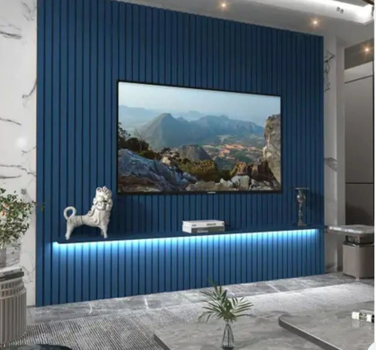 Painel ripado azul Royal 