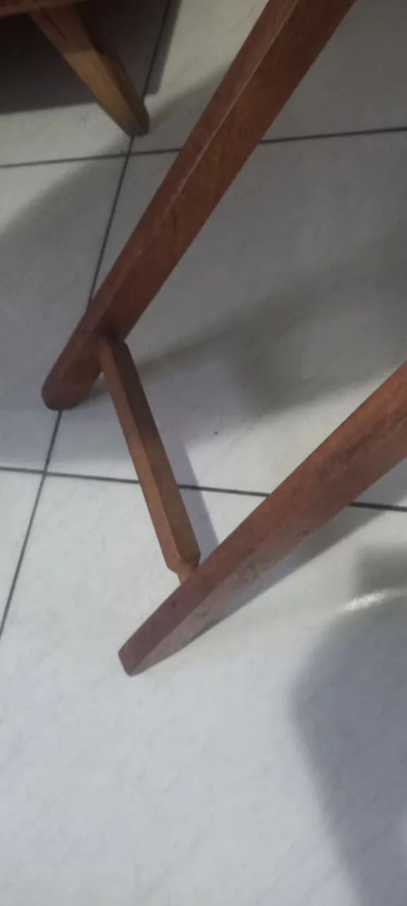 Tábua de Passar Antiga em Madeira Maciça Artesanal com marcas de uso no forro, com capa - Foto 3