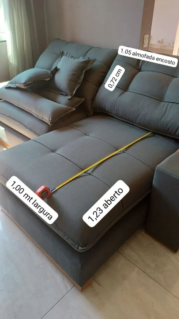 Sofa de 3 lugares reclinável e retrátil  - Foto 2