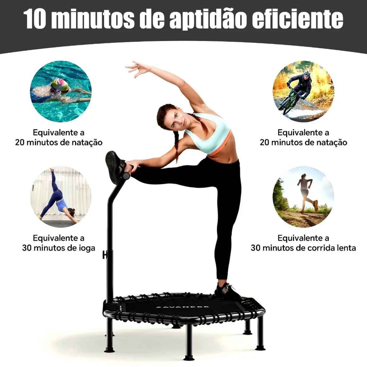 Jump Profissional Academia 250kg Cama Elastica Trampoli Mini Trampolim Para Uso DoméStico. - Foto 6