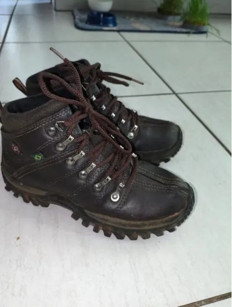 Bota Coturno Timberland Infantil Muito Nova Marron Barata