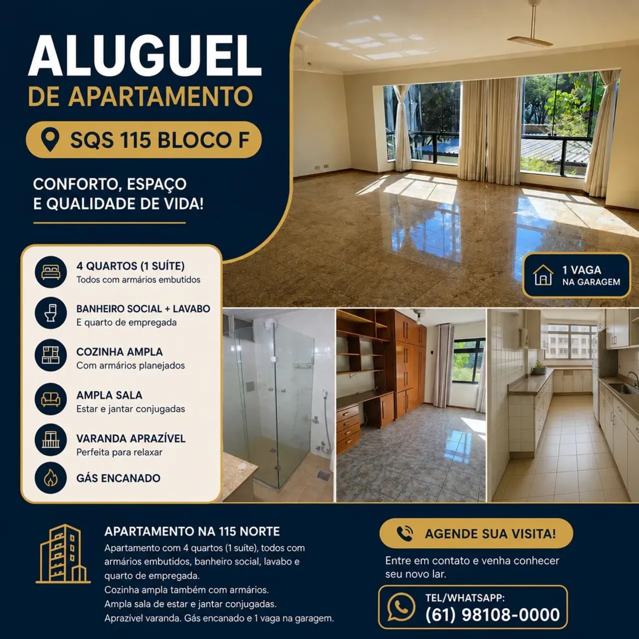Apt 4 Quartos 1 Suíte na 115 Norte Bloco F - Foto 2