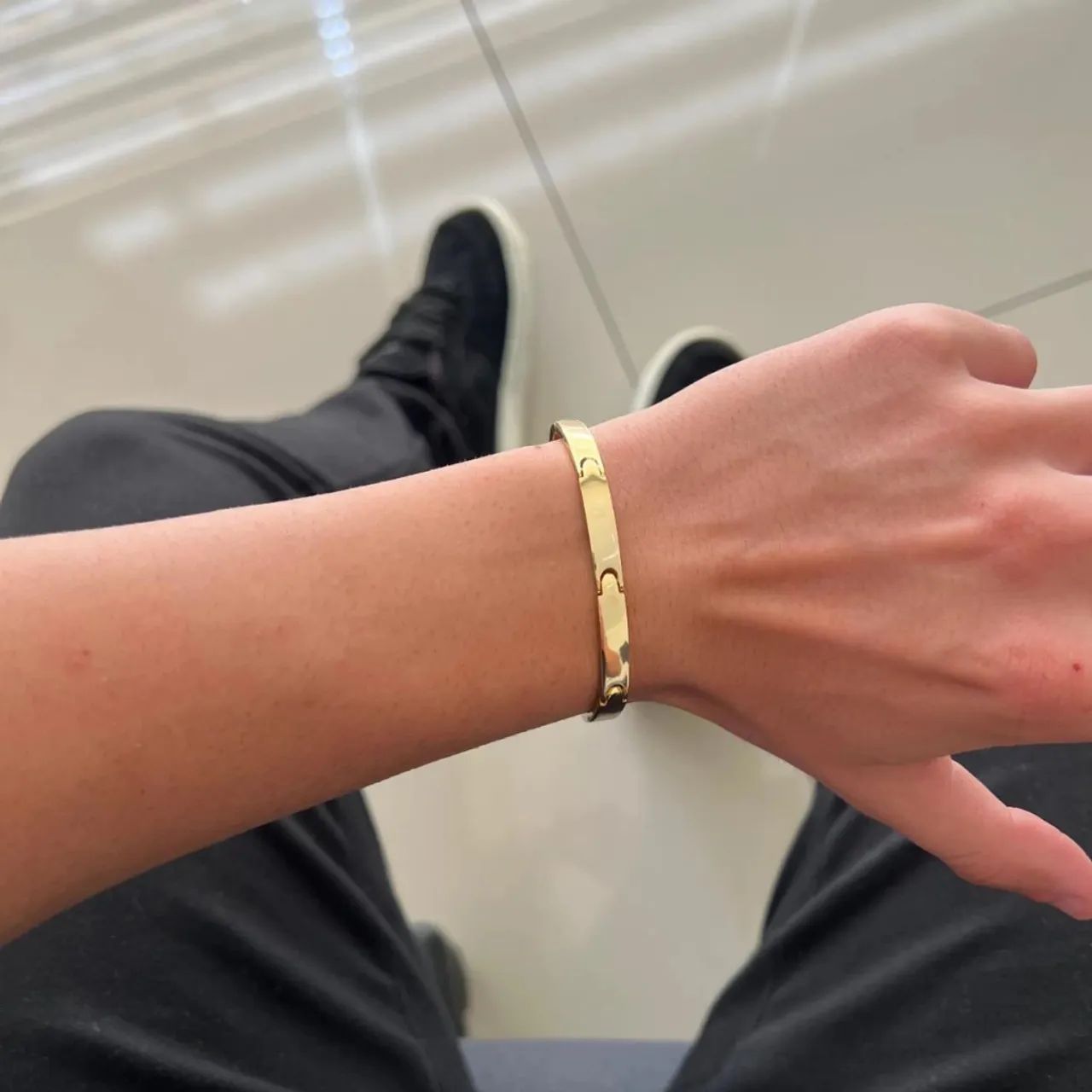 Bracelete Banhado a ouro 18k 7mm com garantia 